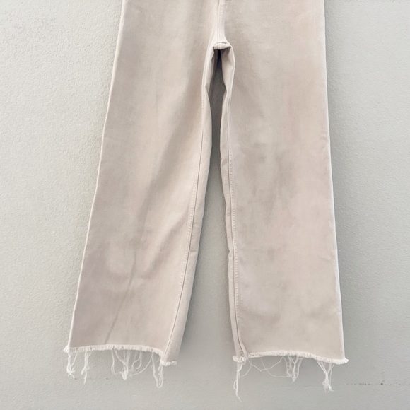 Zara The Marine Wide Leg Jeans 8 Tan Denim Stretch Casual High Rise Minimalist - Picture 9 of 12